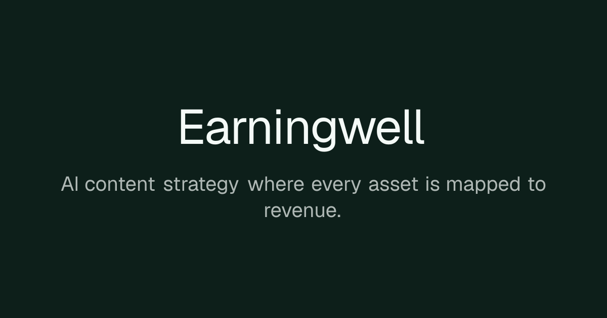 Earningwell — Your expertise isn’t a content calendar. It’s a business. Earningwell turns what you…
